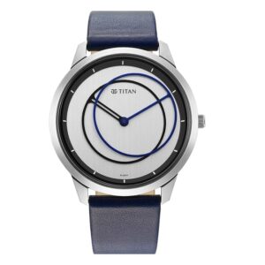 Titan-1801SL02-Mens-Geometrix-Collection-Analog-Watch-Silver-Dial-Blue-Leather-Band