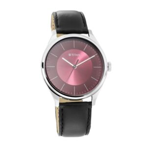 Titan-1802SL05-Men-s-WatchPink-Dial-Black-Leather-Strap-Watch