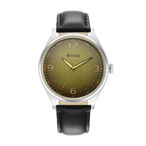 Titan-1802SL15-Men-s-WatchGreen-Dial-Black-Leather-Strap-Watch
