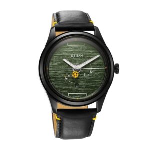 Titan-1805NL04-Mens-Watch-with-Green-Football-Field-Dial-Black-Leather-Band