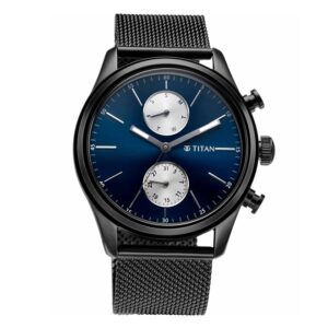 Titan-1805NM03-Men-s-WatchBlue-Dial-Black-Stainless-Steel-Strap-Watch