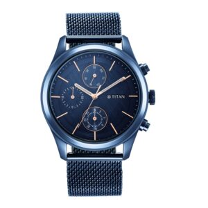 Titan-1805QM02-Men-s-WatchBlue-Dial-Blue-Stainless-Steel-Strap-Watch