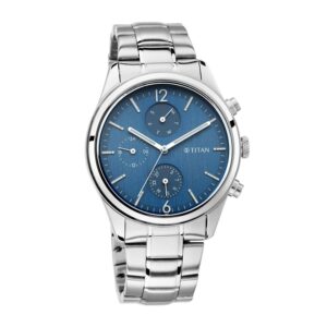 Titan-1805SM03-Men-s-WatchBlue-Dial-Silver-Stainless-Steel-Strap-Watch