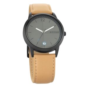 Titan-1806NL01-Men-s-WatchGrey-Dial-Brown-Leather-Strap-Watch