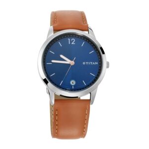 Titan-1806SL02-Men-s-WatchBlue-Dial-Brown-Leather-Strap-Watch