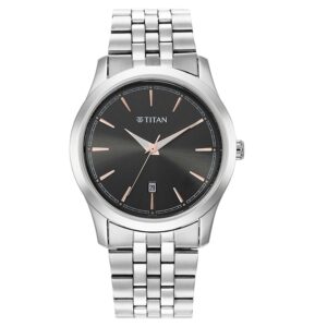 Titan-1823SM01-Men-s-WatchBlack-Dial-Silver-Stainless-Steel-Strap-Watch