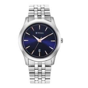 Titan-1823SM02-Men-s-WatchBlue-Dial-Silver-Stainless-Steel-Strap-Watch