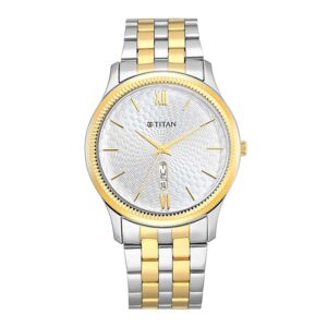 Titan-1824BM02-Men-s-WatchSilver-Dial-Silver-Gold-Stainless-Steel-Strap-Watch