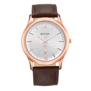 Titan-1824WL02-Men-s-WatchSilver-Dial-Brown-Leather-Strap-Watch