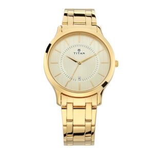 Titan-1825YM01-Men-s-WatchChampagne-Dial-Gold-Stainless-Steel-Strap-Watch