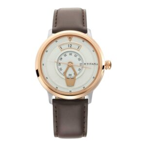 Titan-1828KL01-Men-s-WatchWhite-Dial-Brown-Leather-Strap-Watch