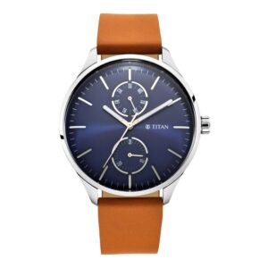 Titan-1833SL01-Men-s-WatchBlue-Dial-Tan-Leather-Strap-Watch