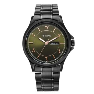 Titan-1870NM01-Marhaba-Collection-Arabic-Green-Dial-Black-Metal-Strap-Watch-for-Men