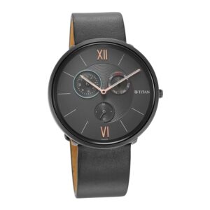 Titan-1877QL01-Mens-Slim-Watch-with-Grey-Dial-Black-Leather-Band