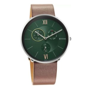 Titan-1877SL01-Mens-Slim-Watch-with-Green-Dial-Brown-Leather-Band