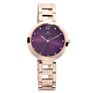 Titan-2480WM02-WoMens-Watch-Purple-Dial-Rose-Gold-Stainless-Steel-Strap-Watch-