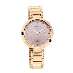 Titan-2480WM05-WoMens-Watch-Pink-Dial-Rose-Gold-Stainless-Steel-Strap-Watch-