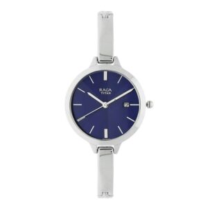 Titan-2578SM01-WoMens-Watch-Raga-Blue-Dial-Silver-Stainless-Steel-Strap-Watch-