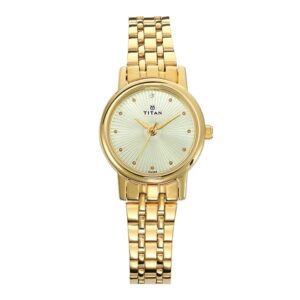 Titan-2593YM01-WoMens-Watch-Champagne-Dial-Gold-Stainless-Steel-Strap-Watch-