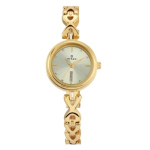 Titan-2601YM03-WoMens-Watch-Champagne-Dial-Gold-Stainless-Steel-Strap-Watch-