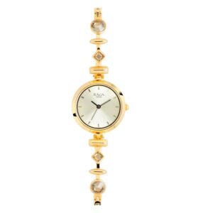 Titan-2606YM05-WoMens-Watch-Raga-Silver-Dial-Gold-Stainless-Steel-Strap-Watch-