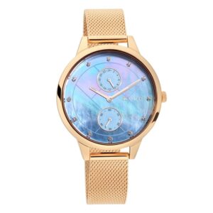 Titan-2617WM01-WoMens-Watch-Blue-Dial-Rose-Gold-Stainless-Steel-Strap-Watch-