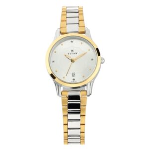 Titan-2628BM01-WoMens-Watch-Silver-Dial-Silver-Gold-Stainless-Steel-Strap-Watch-