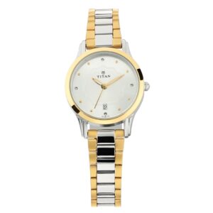Titan-2628BM01-WoMens-Watch-Silver-Dial-Silver-Gold-Stainless-Steel-Strap-Watch-