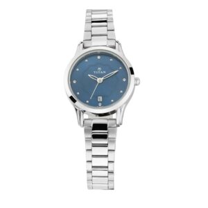 Titan-2628SM01-WoMens-Watch-Blue-Dial-Silver-Stainless-Steel-Strap-Watch-