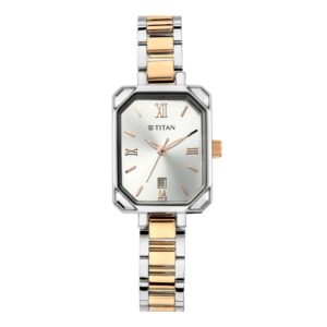Titan-2635KM01-WoMens-Watch-Silver-Dial-Silver-Gold-Stainless-Steel-Strap-Watch-