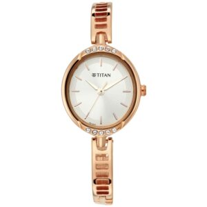 Titan-2637WM01-WoMens-Watch-Silver-Dial-Rose-Gold-Stainless-Steel-Strap-Watch-