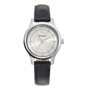 Titan-2638SL01-WoMens-Watch-Silver-Dial-Black-Leather-Strap-Watch-