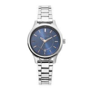 Titan-2638SM01-WoMens-Watch-Blue-Dial-Silver-Stainless-Steel-Strap-Watch-