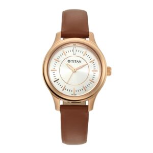 Titan-2638WL01-WoMens-Watch-Black-Dial-Brown-Leather-Strap-Watch-