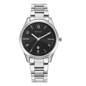 Titan-2639SM08-WoMens-Watch-Black-Dial-Silver-Stainless-Steel-Strap-Watch-
