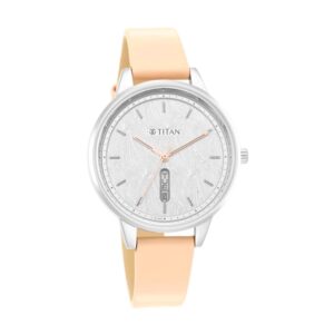 Titan-2648SL03-WoMens-Watch-Silver-Dial-Pink-Leather-Strap-Watch-