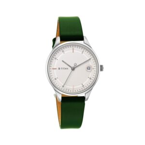 Titan-2649SL01-WoMens-Watch-White-Dial-Green-Leather-Strap-Watch-