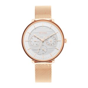 Titan-2651WM02-WoMens-Watch-Silver-Dial-Rose-Gold-Stainless-Steel-Strap-Watch-