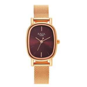 Titan-2665WM01-Womens-Raga-Viva-Collection-Analog-Watch-Brown-Dial-Rose-Gold-Stainless-Steel-Band