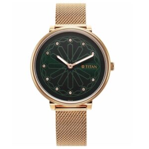 Titan-2673WM03-Marhaba-Phase-2-Green-Dial-Gold-Stainless-Steel-Strap-Watch-for-Women