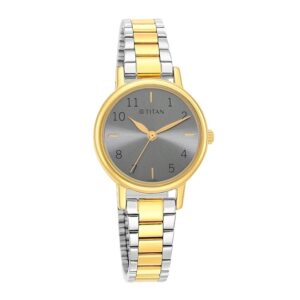 Titan-2678BM01-WoMens-Watch-Grey-Dial-Silver-Gold-Stainless-Steel-Strap-Watch-