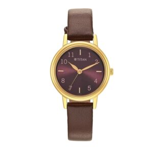 Titan-2678YL02-WoMens-Watch-Brown-Dial-Brown-Leather-Strap-Watch-