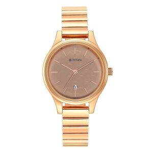 Titan-2679WM01-WoMens-Watch-Brown-Dial-Rose-Gold-Stainless-Steel-Strap-Watch-