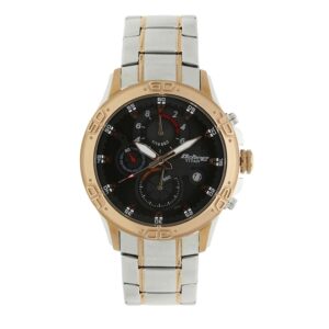Titan-90047KM03-Mens-Watch-Octane-Black-Dial-Silver-Gold-Stainless-Steel-Strap-Watch-