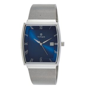 Titan-90076SM02-Mens-Watch-Blue-Dial-Silver-Stainless-Steel-Strap-Watch-