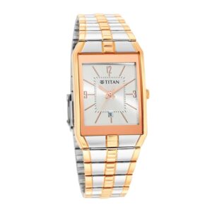 Titan-9151KM01-Mens-Watch-Silver-Dial-Silver-Rose-Gold-Stainless-Steel-Strap-Watch