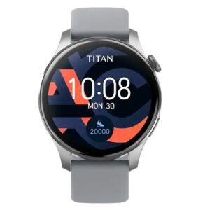 Titan-Talk-90156AP03-Smart-Watch-with-Grey-Silicone-Strap-BT-Calling-AI-Voice-Assistant-Amoled-Display