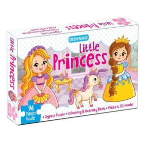 Dreamland-Little-Princess-Jigsaw-Puzzle-for-Kids-96-Pcs-with-Colouring-Activity-Book-and-3D-Model
