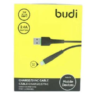 BUDI USB Micro 3M 2.4A Faster-BLACK M8J150M09