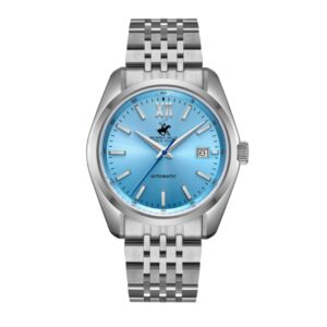 Beverly Hills Polo Club Men's Automatic Watch Blue Dial with Silver Stainless Steel Band, BP3697X.300
